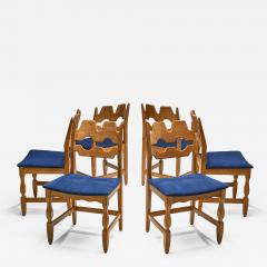 Henning Kjaernulf Set of 6 Razorblade Dining Chairs by Henning Kjaernulf Denmark 1960s - 1324234