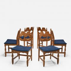 Henning Kjaernulf Set of 6 Razorblade Dining Chairs by Henning Kjaernulf Denmark 1960s - 1919713