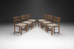 Henning Kjaernulf Set of Six Solid Oak Dining Chairs by Henning Kjaernulf Denmark 1960s - 3768944