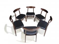 Henning Kjaernulf Six 6 Mid Century Brazilian Rosewood Dining Chairs by Henning Kjaernulf - 4084148