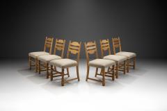 Henning Kjaernulf Six Solid Oak Dining Chairs in the Manner of Henning Kj rnulf Denmark 1960s - 3725506