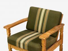 Henning Kjaernulf Style Lounge Chairs Oak Fabric Denmark 1970s - 4748647
