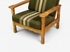 Henning Kjaernulf Style Lounge Chairs Oak Fabric Denmark 1970s - 4748648