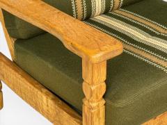 Henning Kjaernulf Style Lounge Chairs Oak Fabric Denmark 1970s - 4748649