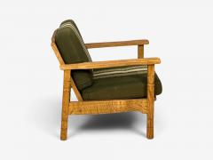 Henning Kjaernulf Style Lounge Chairs Oak Fabric Denmark 1970s - 4748652