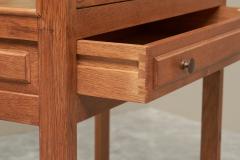 Henning Kjaernulf Unique Henning Kjaernulf Style Glazed Display Cabinet in Solid Oak 1970s - 4468549