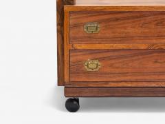 Henning Korch Danish Modern Rosewood Rolling Coffee Table Denmark 1960s - 4120640