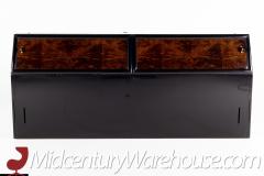 Henredon Scene Three Mid Century Walnut and Brass Ebonized Headboard - 2354319