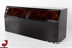 Henredon Scene Three Mid Century Walnut and Brass Ebonized Headboard - 2354320