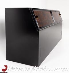 Henredon Scene Three Mid Century Walnut and Brass Ebonized Headboard - 2354321