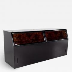 Henredon Scene Three Mid Century Walnut and Brass Ebonized Headboard - 2360445