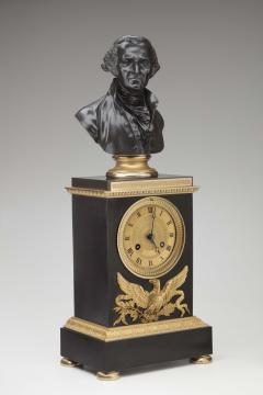 Henri Alexandre Peupin Bronze Mantle Clock with the bust of George Washington - 3972232