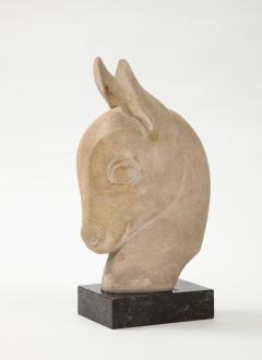 Henri Baron Henri Baron Doe s Head Limestone Sculpture France c 1930 - 1900763