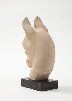 Henri Baron Henri Baron Doe s Head Limestone Sculpture France c 1930 - 1900767