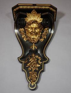 Henri Dasson 19thc ormolu ebonised wall bracket attributed to Henri Dasson - 4774314