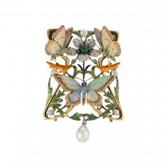 Henri Dubret Henri Dubret Basse Taille Enamel and Gem Set Plaque de Cou Necklace - 2631947