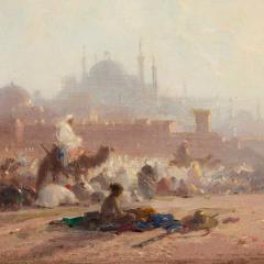 Henri Duvieux Henri Duvieux French Orientalist Oil Painting Morning View Hagia Sophia Turkey - 4397784