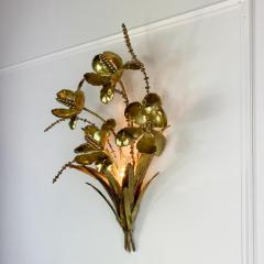 Henri Fernandez Brutalist French Flower Bouquet Wall Light - 3051435