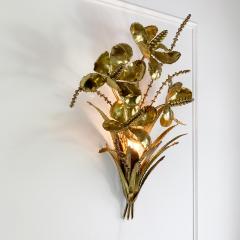 Henri Fernandez Brutalist French Flower Bouquet Wall Light - 3051437