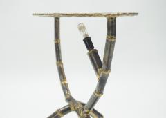 Henri Fernandez Brutalist signed Henri Fernandez side table agate stone brass 1970s - 1119870