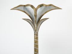 Henri Fernandez French Brass Nickel Floor Lamp by Henri Fernandez for Honor Paris 1970s - 2300387