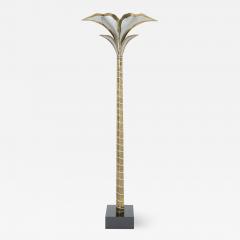 Henri Fernandez French Brass Nickel Floor Lamp by Henri Fernandez for Honor Paris 1970s - 2301425