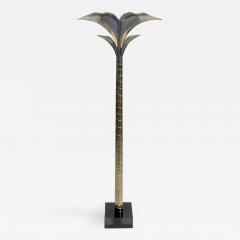 Henri Fernandez French hollywood regency brass nickel floor lamp Henri Fernandez 1970s - 986510