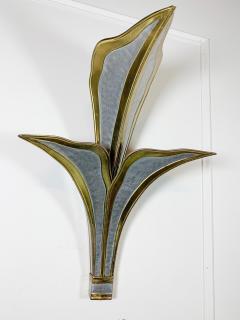 Henri Fernandez Henri Fernandez Brass and Chrome Leaf Wall Light - 3042003