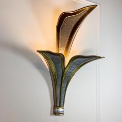 Henri Fernandez Henri Fernandez Brass and Chrome Leaf Wall Light - 3042004