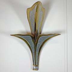 Henri Fernandez Henri Fernandez Brass and Chrome Leaf Wall Light - 3042007