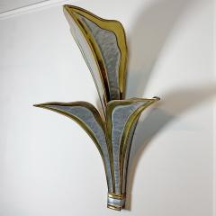 Henri Fernandez Henri Fernandez Brass and Chrome Leaf Wall Light - 3042009