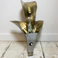 Henri Fernandez Henri Fernandez Brass and Chrome Leaf Wall Light - 3042012