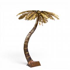 Henri Fernandez Henri Fernandez Brutalist Grande Palma Brass Palm Tree Sculpture Lamp - 4576394