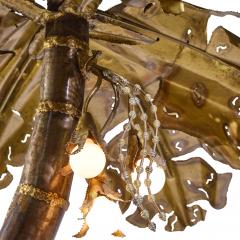 Henri Fernandez Henri Fernandez Brutalist Grande Palma Brass Palm Tree Sculpture Lamp - 4576396