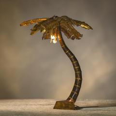 Henri Fernandez Henri Fernandez Brutalist Grande Palma Brass Palm Tree Sculpture Lamp - 4576397