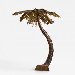 Henri Fernandez Henri Fernandez Brutalist Grande Palma Brass Palm Tree Sculpture Lamp - 4576416