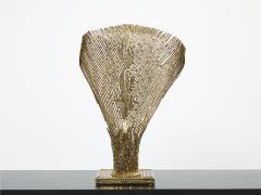 Henri Fernandez Henri Fernandez brass agate stone table lamp Nefertiti 1970s - 2677523