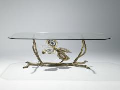 Henri Fernandez Henri Fernandez signed bronze and agate stones coffee table 1970s - 1004992
