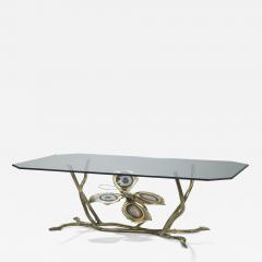 Henri Fernandez Henri Fernandez signed bronze and agate stones coffee table 1970s - 1005917