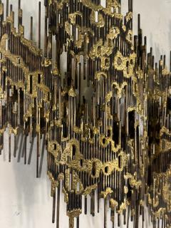Henri Fernandez LARGE MID CENTURY PAIR OF BRUTALIST METAL WALL SCONCES - 4156699