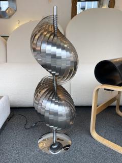 Henri Mathieu Pair of Metal Spiral Lamp by Henri Mathieu France 1970s - 2263095