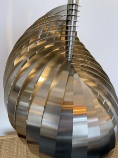 Henri Mathieu Pair of Metal Spiral Table Lamps by Henri Mathieu France 1970s - 2544360