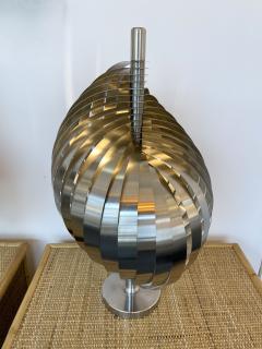 Henri Mathieu Pair of Metal Spiral Table Lamps by Henri Mathieu France 1970s - 2544363