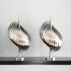 Henri Mathieu Pair of Table Lamps by Henri Mathieu with Structure in Steel and Aluminum 1970 - 3347708