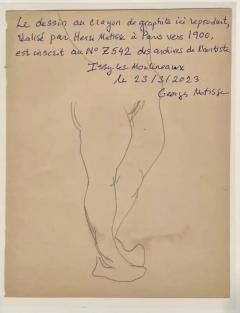 Henri Matisse Henri Matisse Drawing Of A Nude Torso From Matisse Estate - 3219416