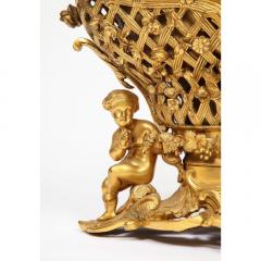 Henri Picard Fine French Rococo Ormolu Bronze Basket Centerpiece with Putti Henri Picard - 1062823
