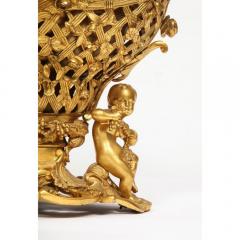 Henri Picard Fine French Rococo Ormolu Bronze Basket Centerpiece with Putti Henri Picard - 1062824