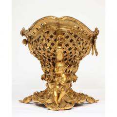 Henri Picard Fine French Rococo Ormolu Bronze Basket Centerpiece with Putti Henri Picard - 1062830