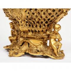 Henri Picard Fine French Rococo Ormolu Bronze Basket Centerpiece with Putti Henri Picard - 1062832