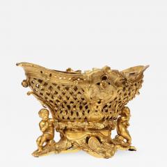 Henri Picard Fine French Rococo Ormolu Bronze Basket Centerpiece with Putti Henri Picard - 1062964